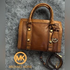 Michael Kors Collins Studded MD Satchel - Walnut New With Tags